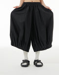 Black Balloon Midi Skirt with Pockets 1332