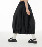Black Balloon Midi Skirt with Pockets 1332