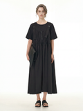 Black Smocked Bodice Maxi Dress 19101