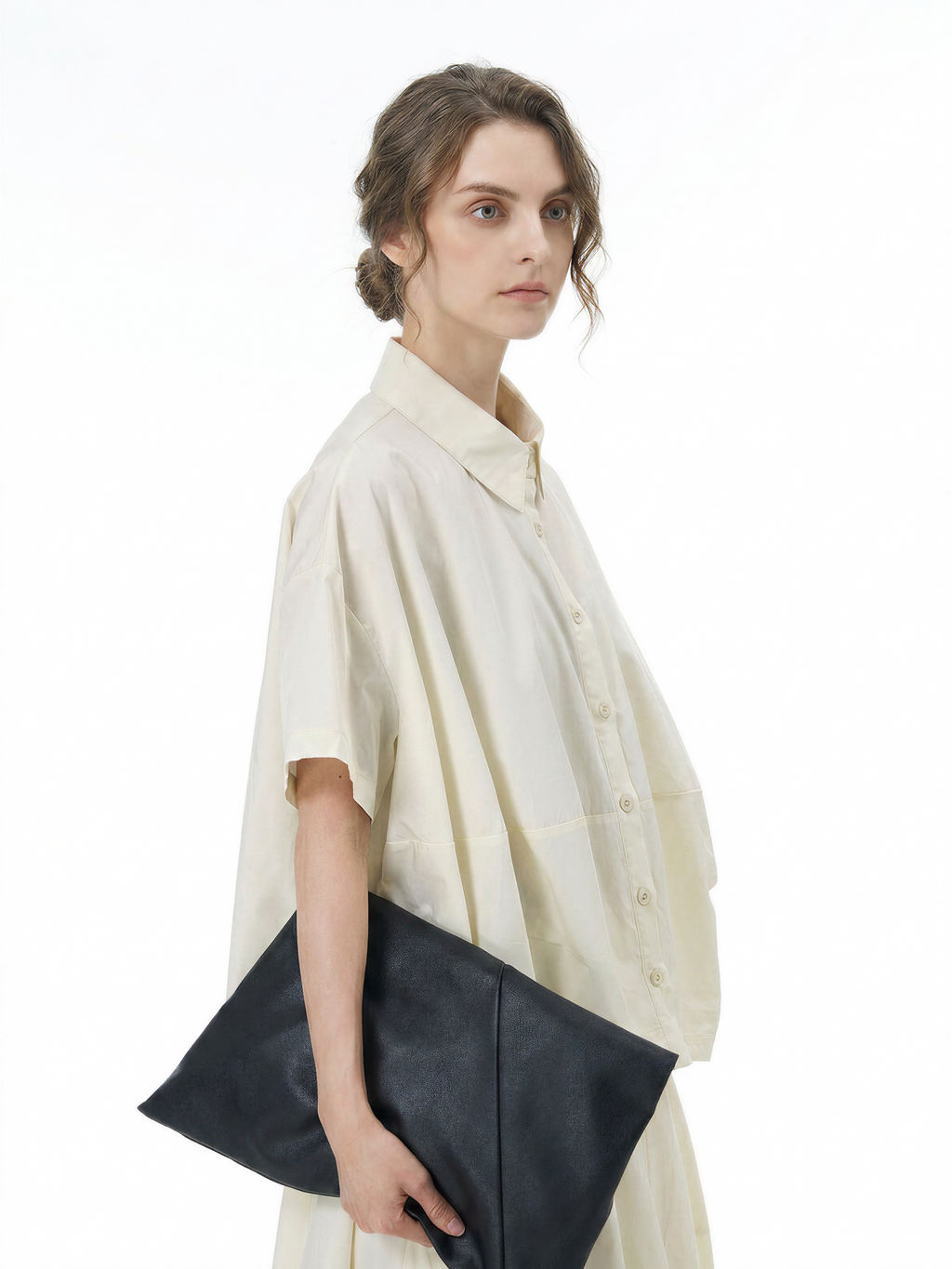 Oversized Cape Short Sleeve Shirt 31862