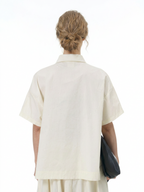 Oversized Cape Short Sleeve Shirt 31862
