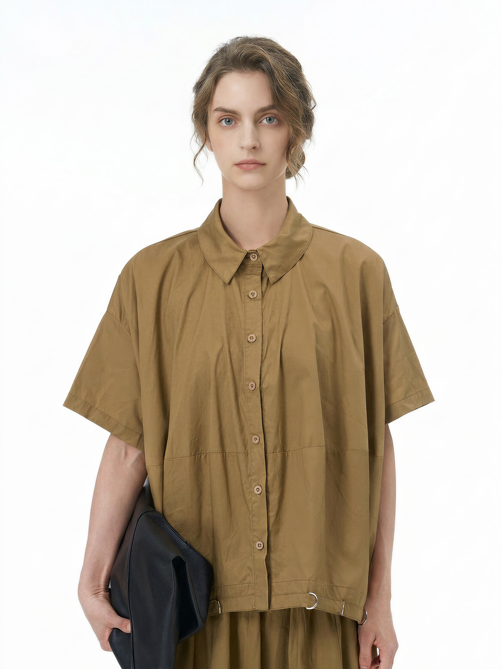 Oversized Cape Short Sleeve Shirt 31862