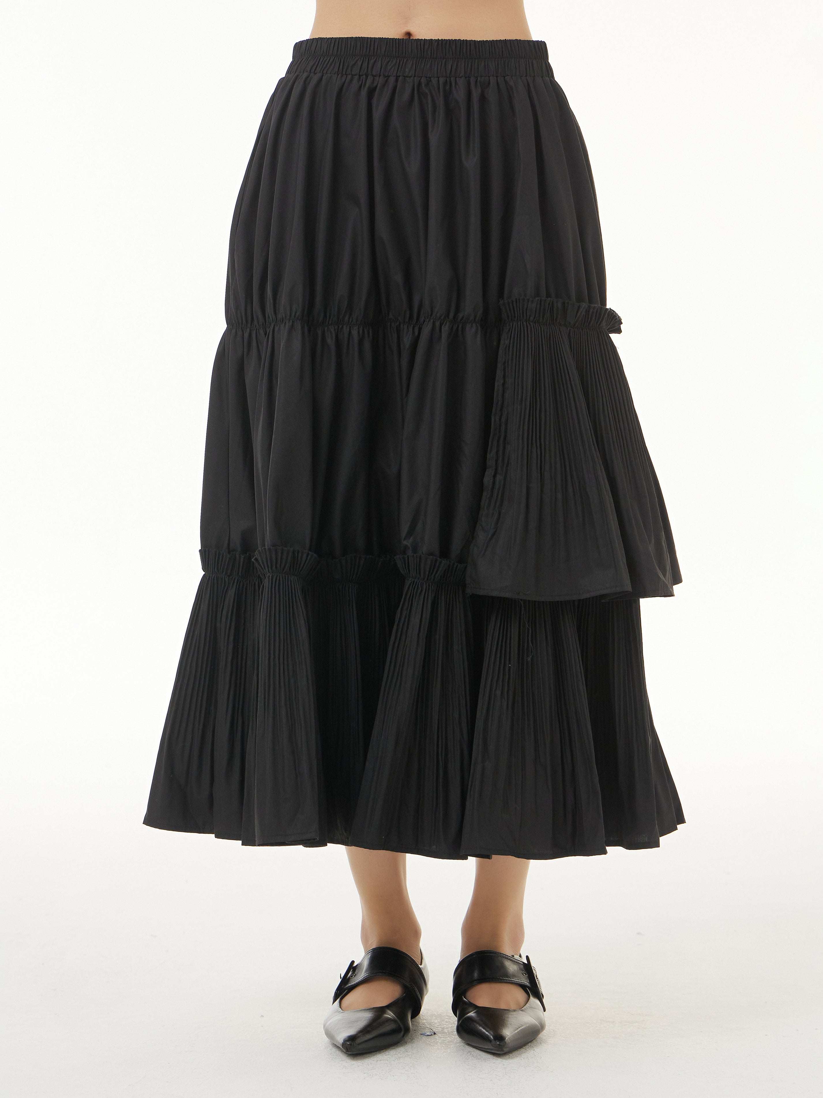 Tiered Ruffle Midi Skirt 3169