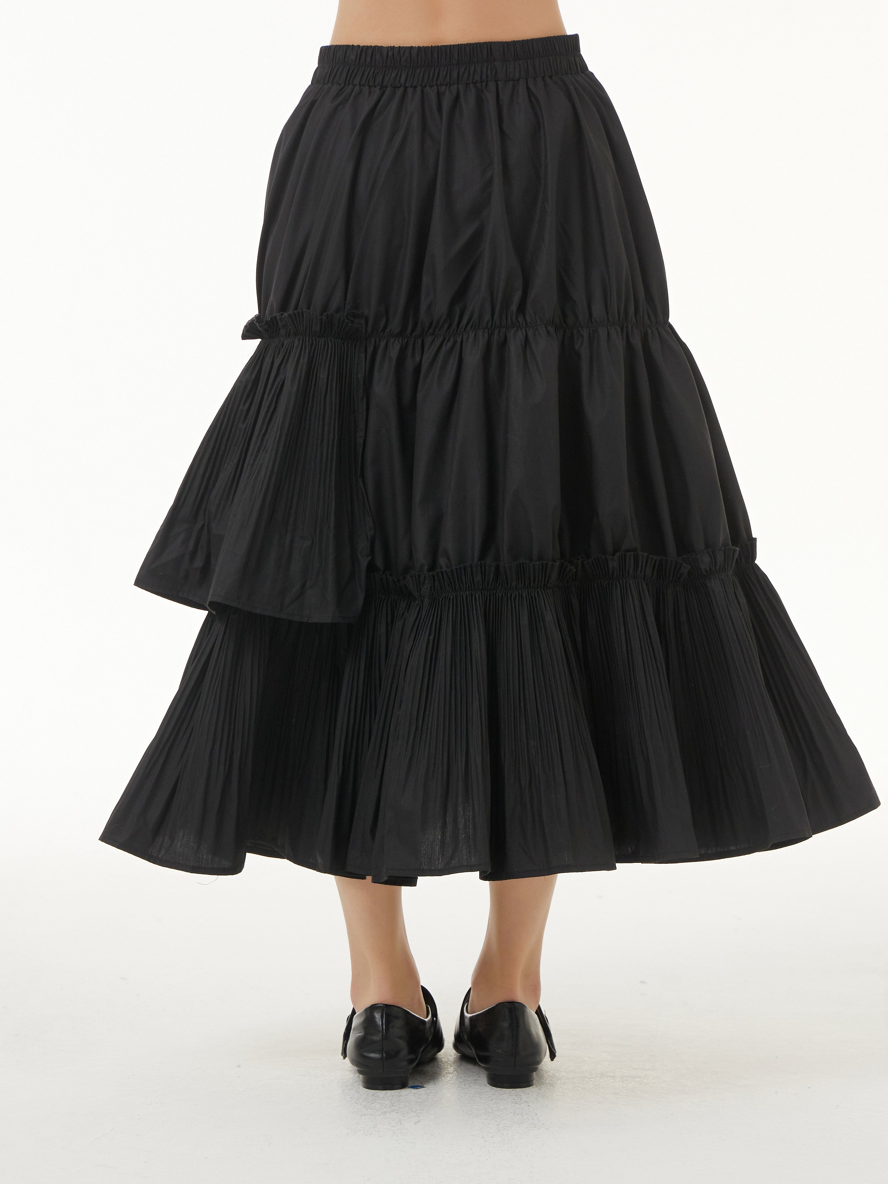 Tiered Ruffle Midi Skirt 3169