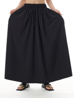 Black Elastic Waist Maxi Skirt 11016