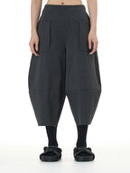 Wide Leg Barrel Cropped Pants with Pockets 1880