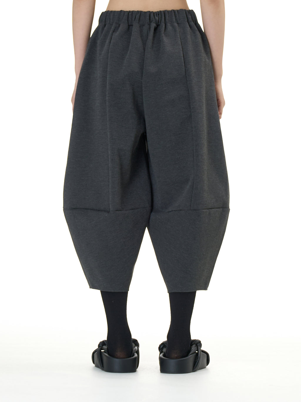 Wide Leg Barrel Cropped Pants with Pockets 1880