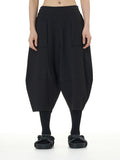 Wide Leg Barrel Cropped Pants with Pockets 1880