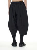 Wide Leg Barrel Cropped Pants with Pockets 1880