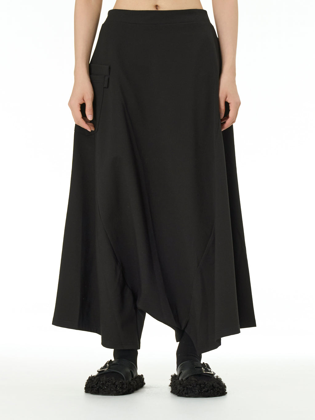 Wide Leg Drop Crotch Harem Pants with Pockets 5206
