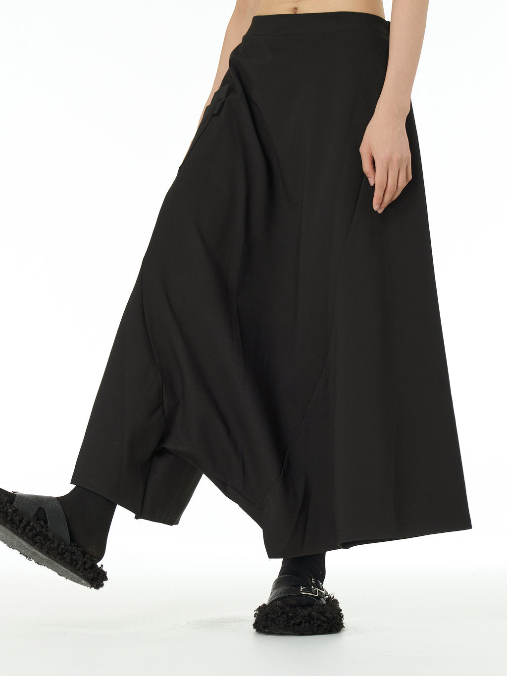 Wide Leg Drop Crotch Harem Pants with Pockets 5206