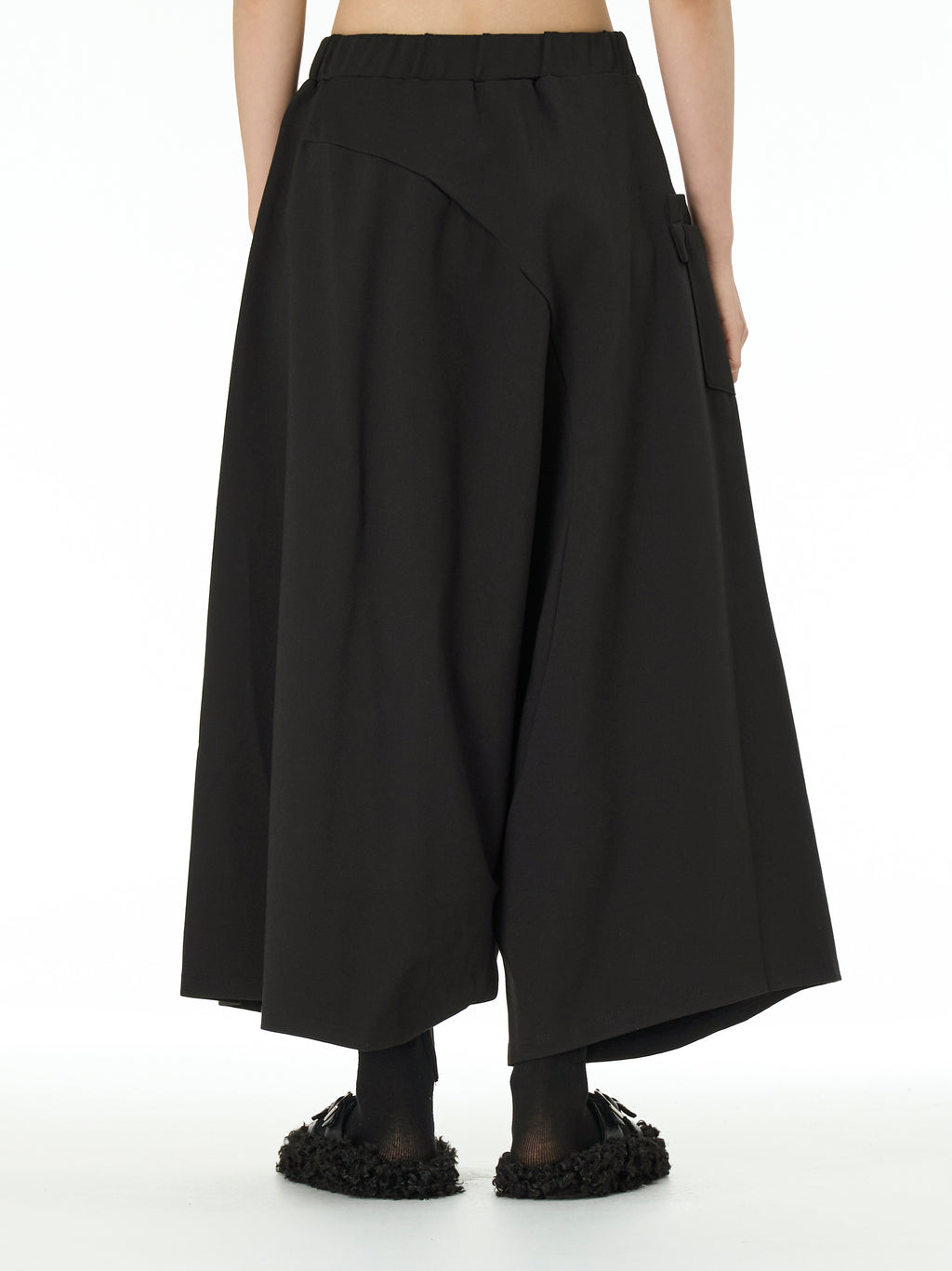 Wide Leg Drop Crotch Harem Pants with Pockets 5206