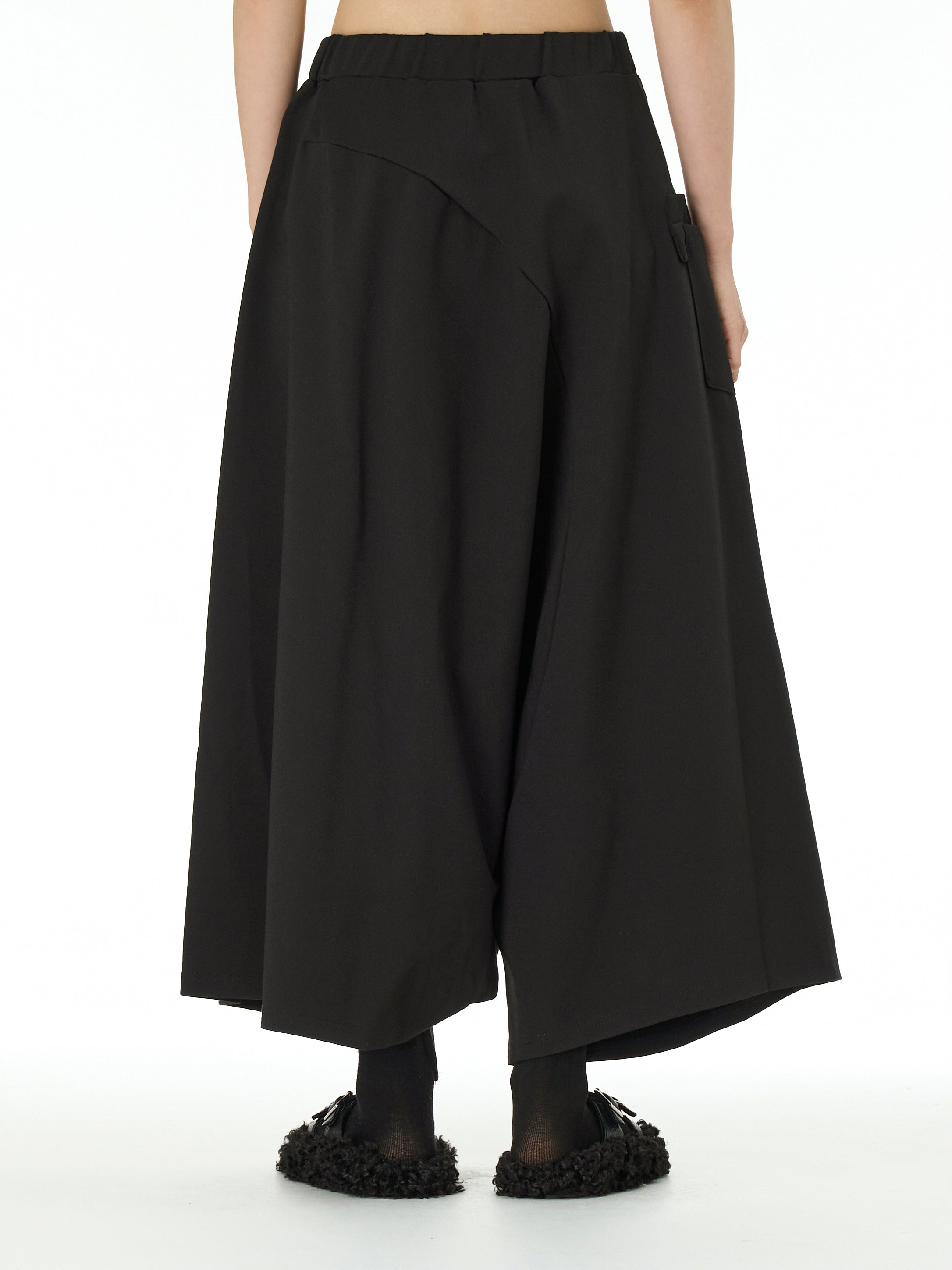 Wide Leg Drop Crotch Harem Pants with Pockets 5206