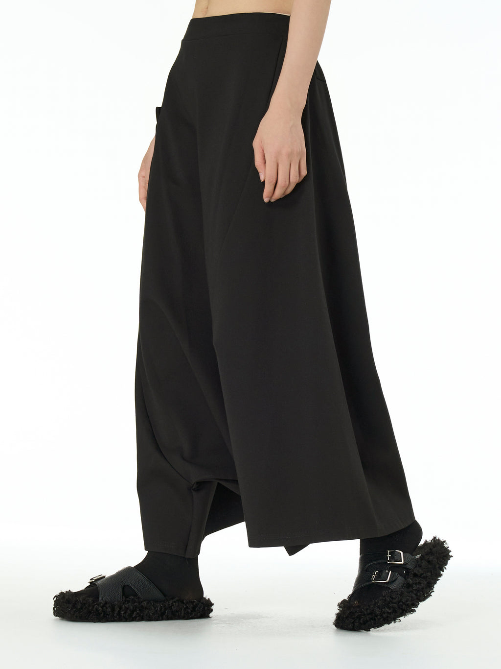 Wide Leg Drop Crotch Harem Pants with Pockets 5206