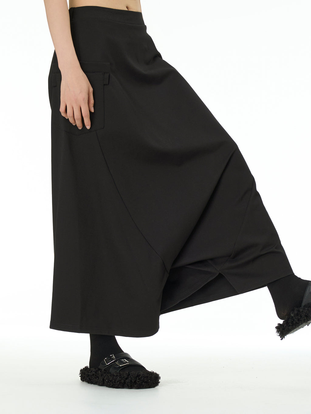Wide Leg Drop Crotch Harem Pants with Pockets 5206