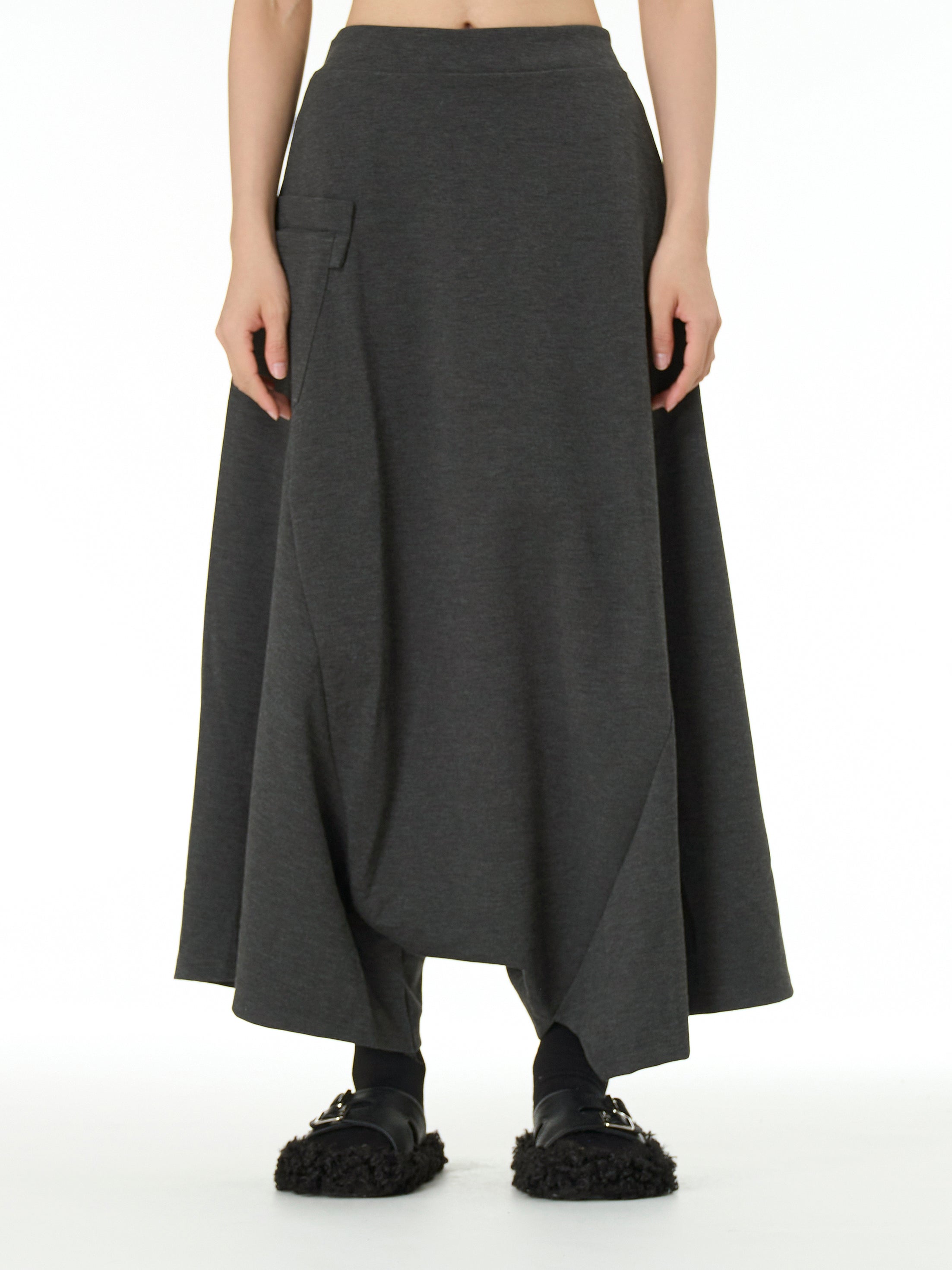 Wide Leg Drop Crotch Harem Pants with Pockets 5206