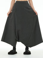 Wide Leg Drop Crotch Harem Pants with Pockets 5206