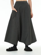 Wide Leg Drop Crotch Harem Pants with Pockets 5206