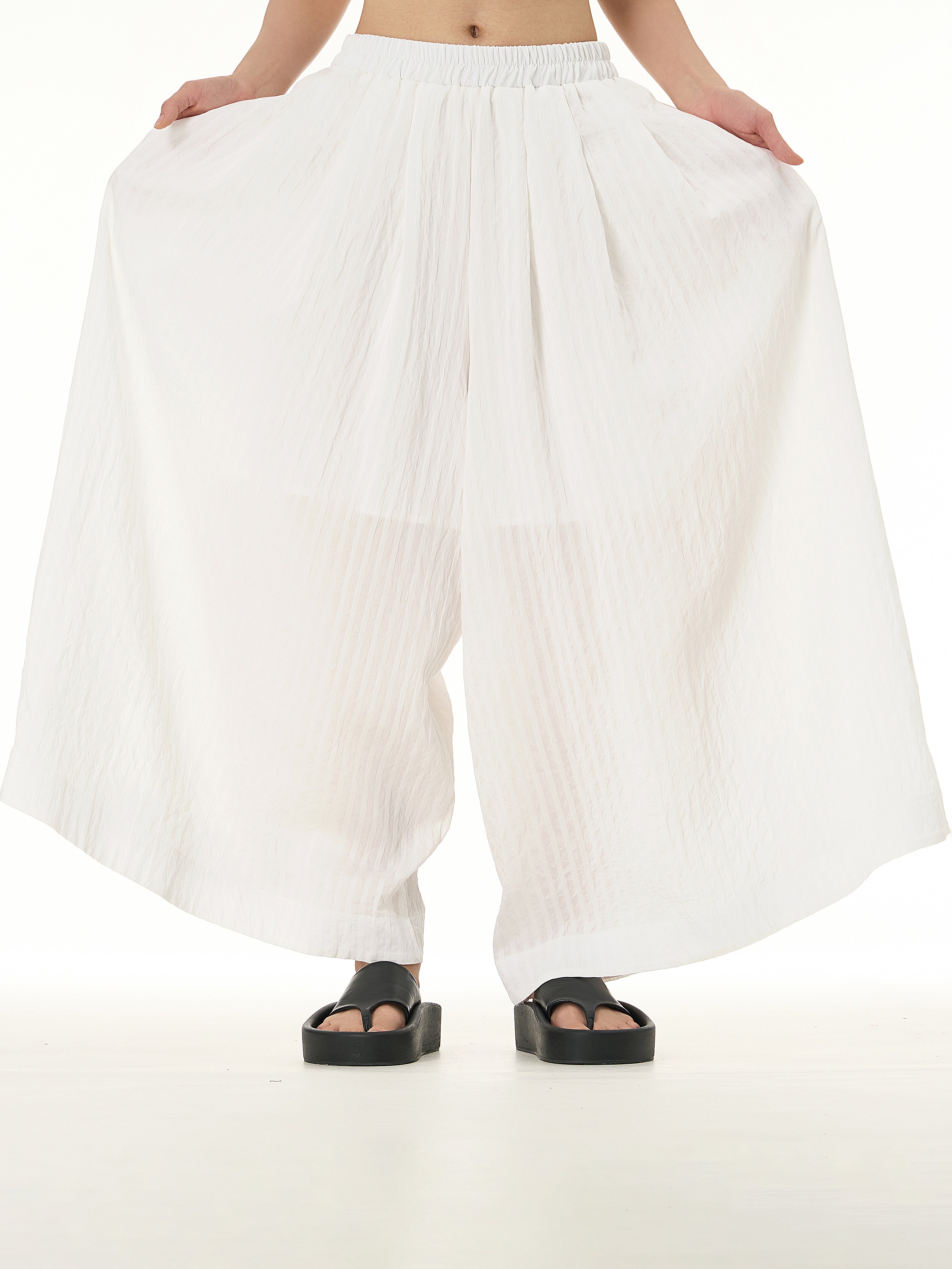 Pleated Wide Leg Palazzo Pants 11155