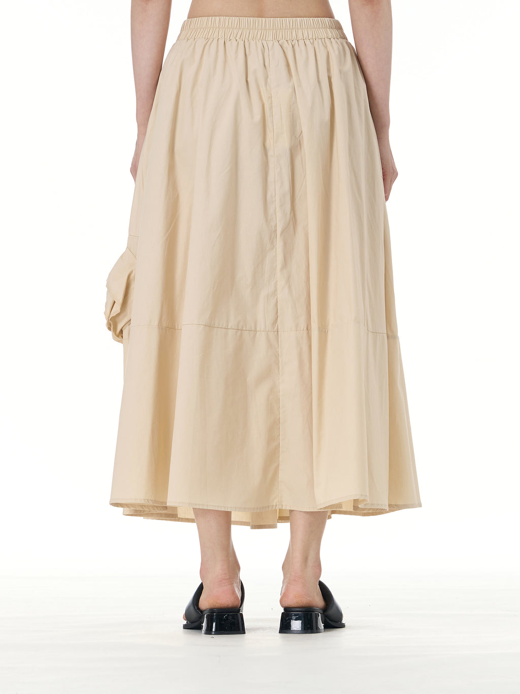 Rose Applique A-Line Midi Skirt 31668