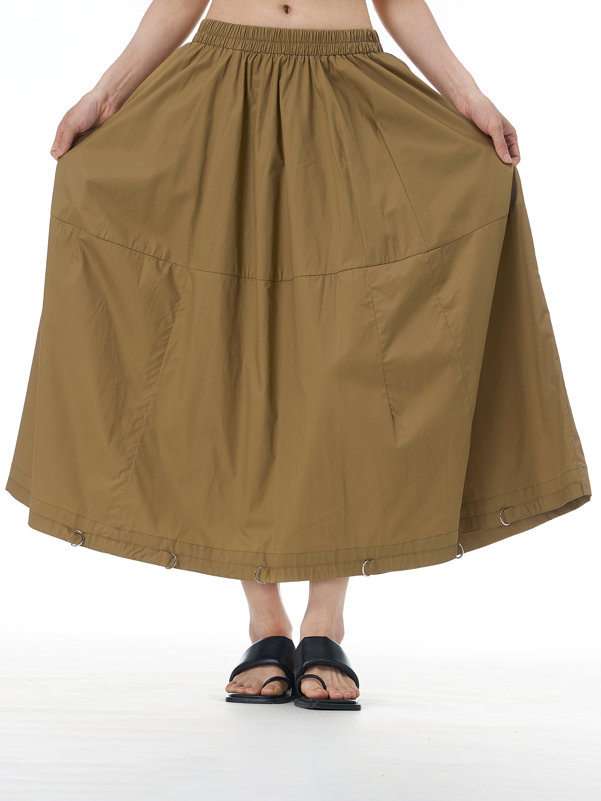 D-Ring Hem Full A-Line Maxi Skirt 31863