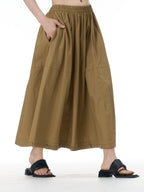 D-Ring Hem Full A-Line Maxi Skirt 31863