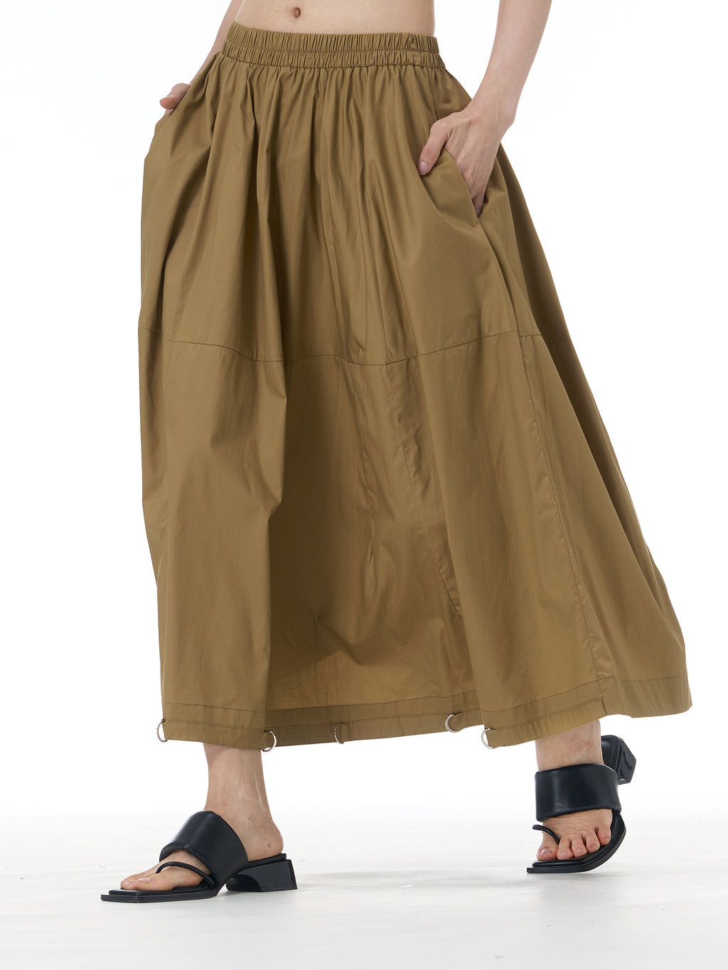D-Ring Hem Full A-Line Maxi Skirt 31863
