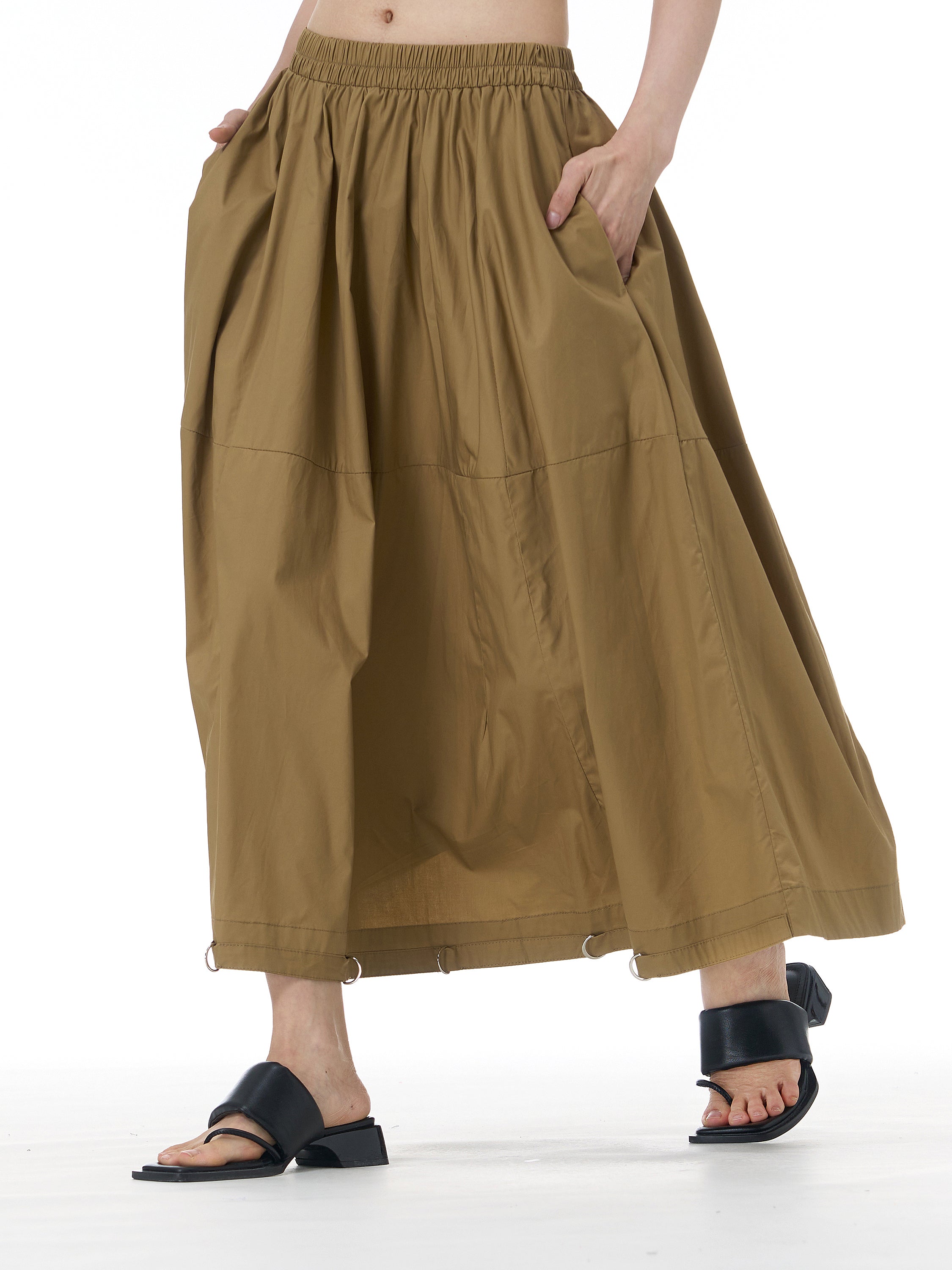 D-Ring Hem Full A-Line Maxi Skirt 31863