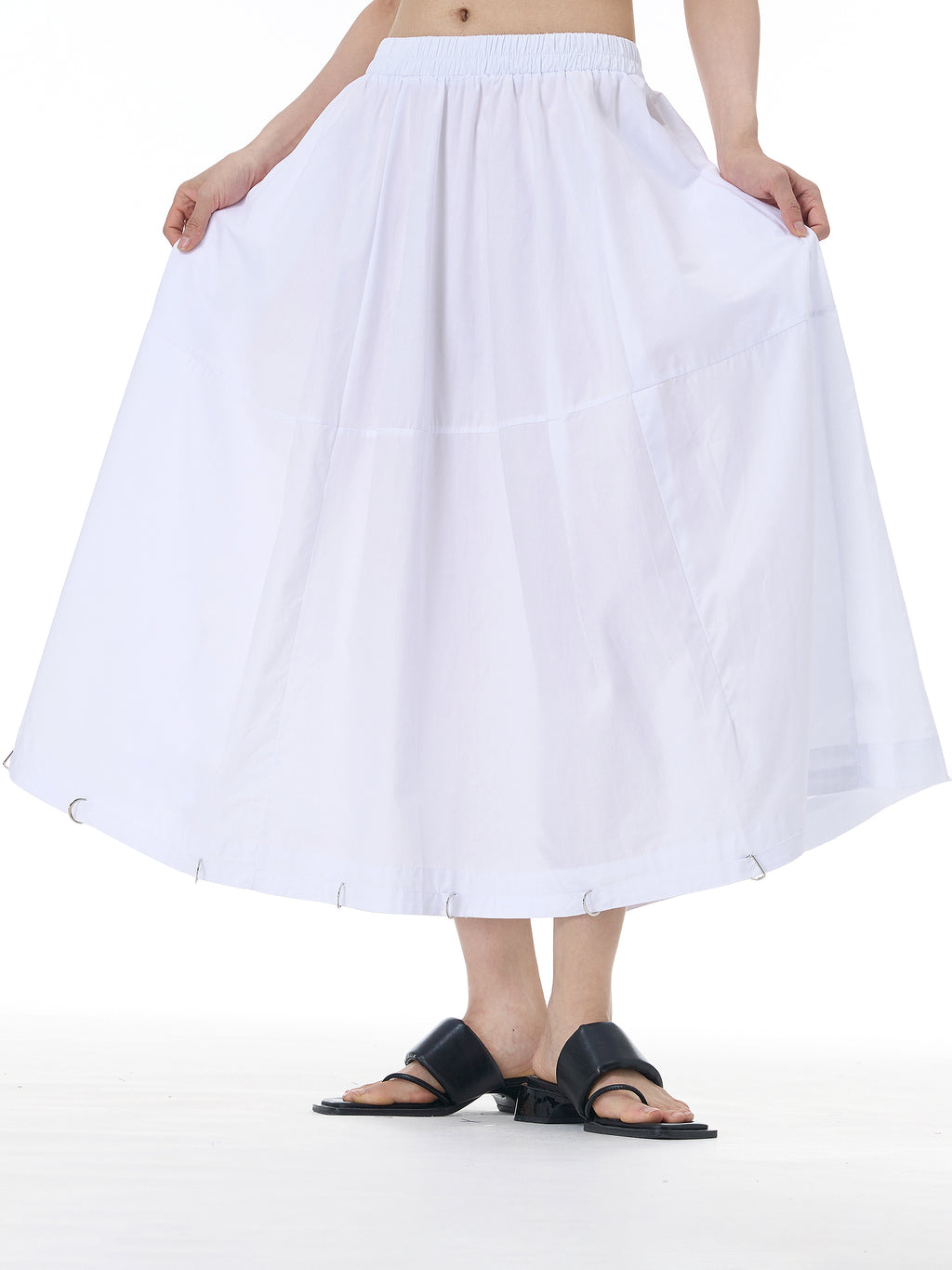 D-Ring Hem Full A-Line Maxi Skirt 31863