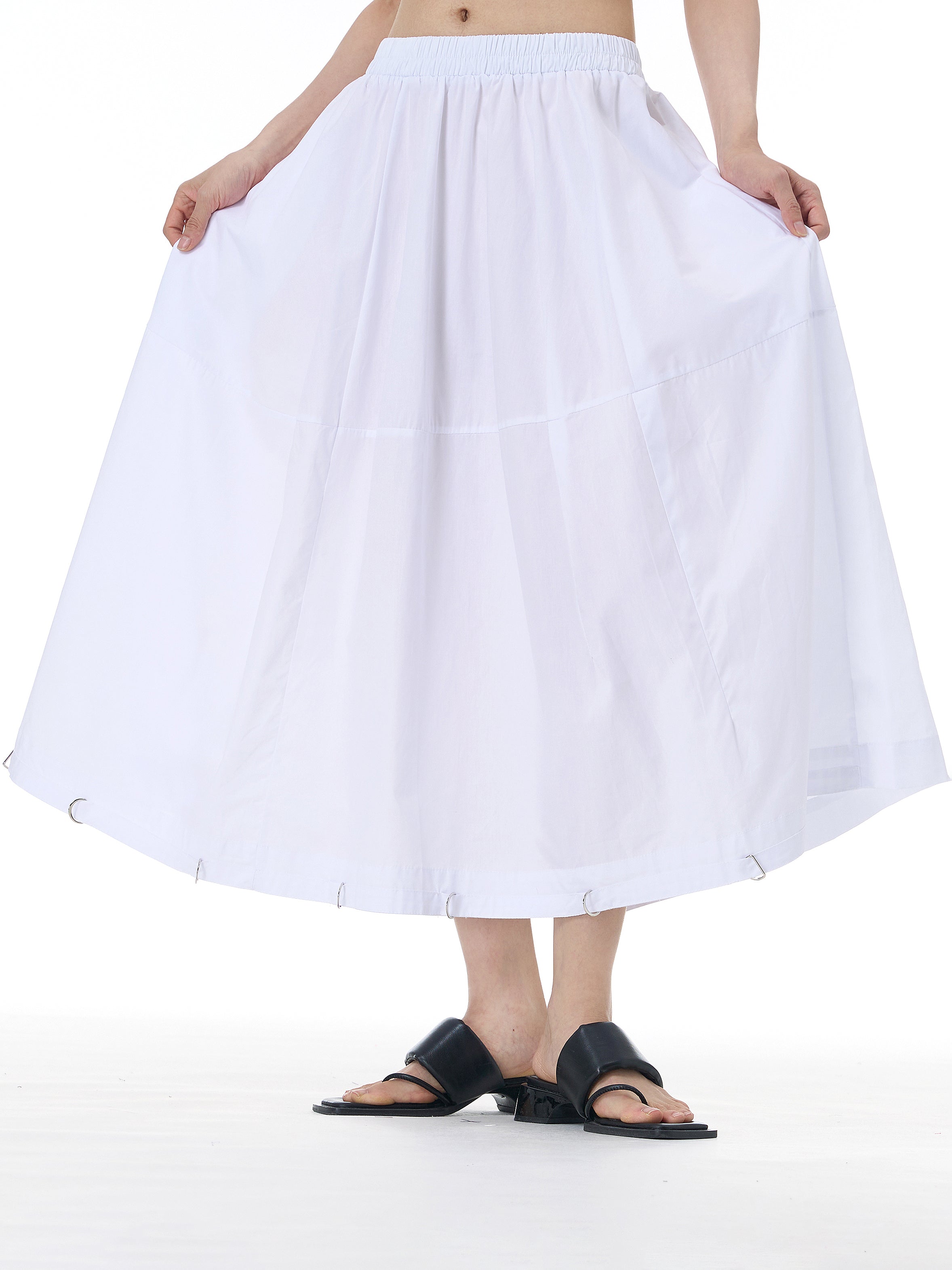 D-Ring Hem Full A-Line Maxi Skirt 31863