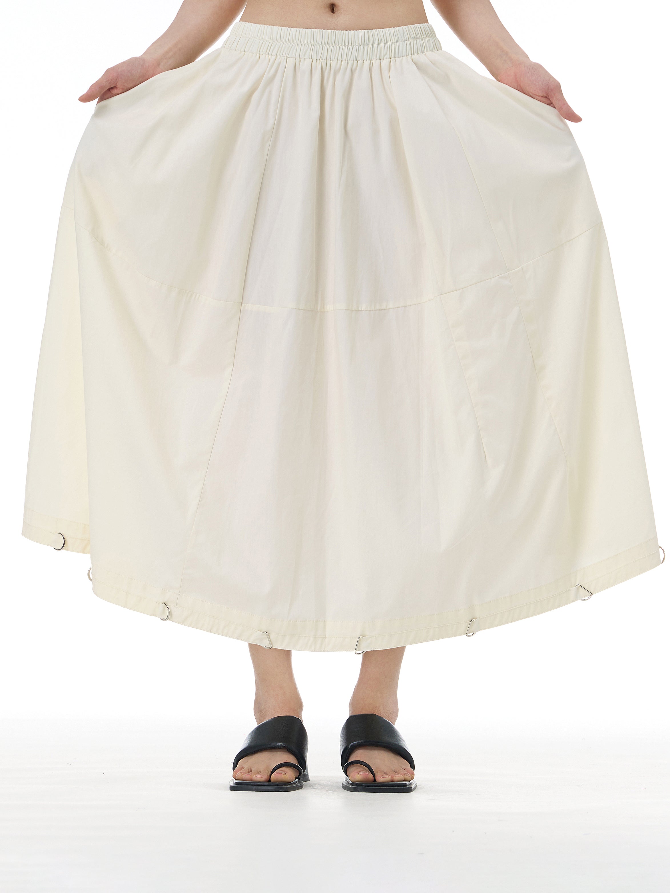 D-Ring Hem Full A-Line Maxi Skirt 31863