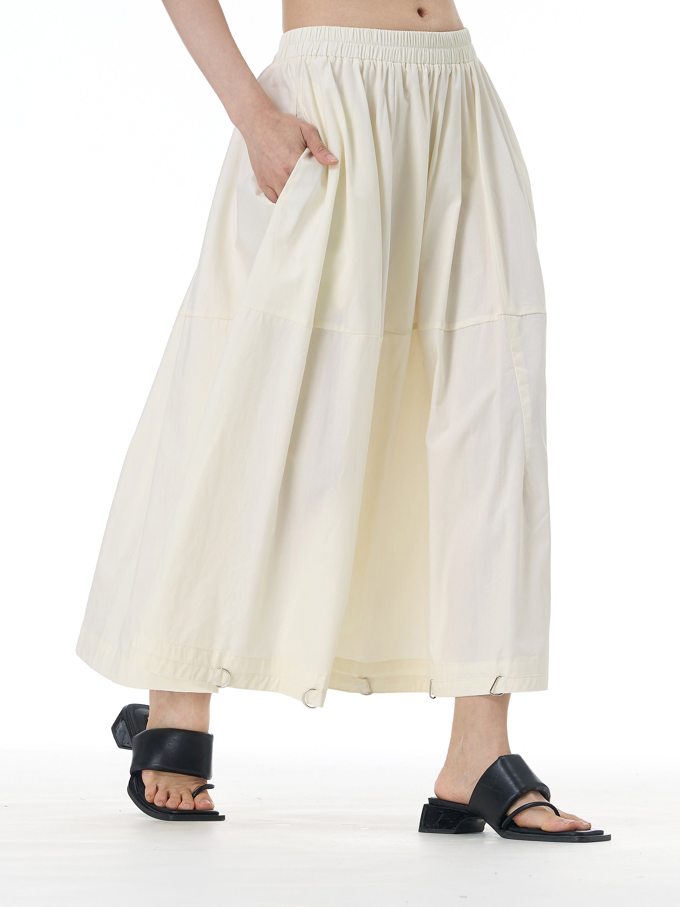 D-Ring Hem Full A-Line Maxi Skirt 31863