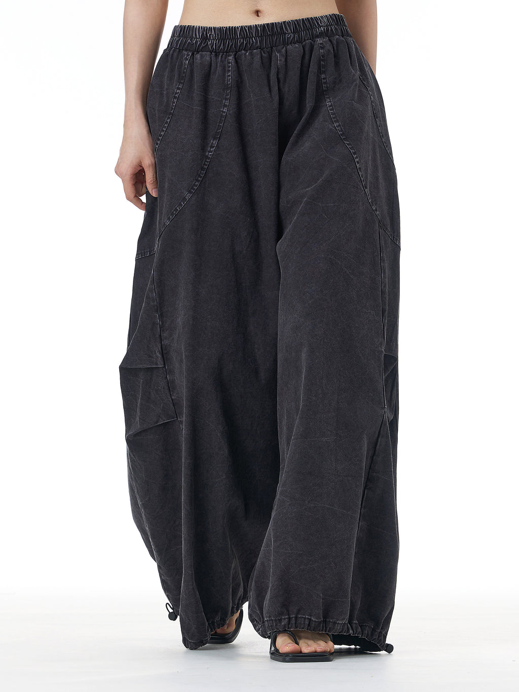 Washed Cargo Wide Leg Jogger Pants 68980