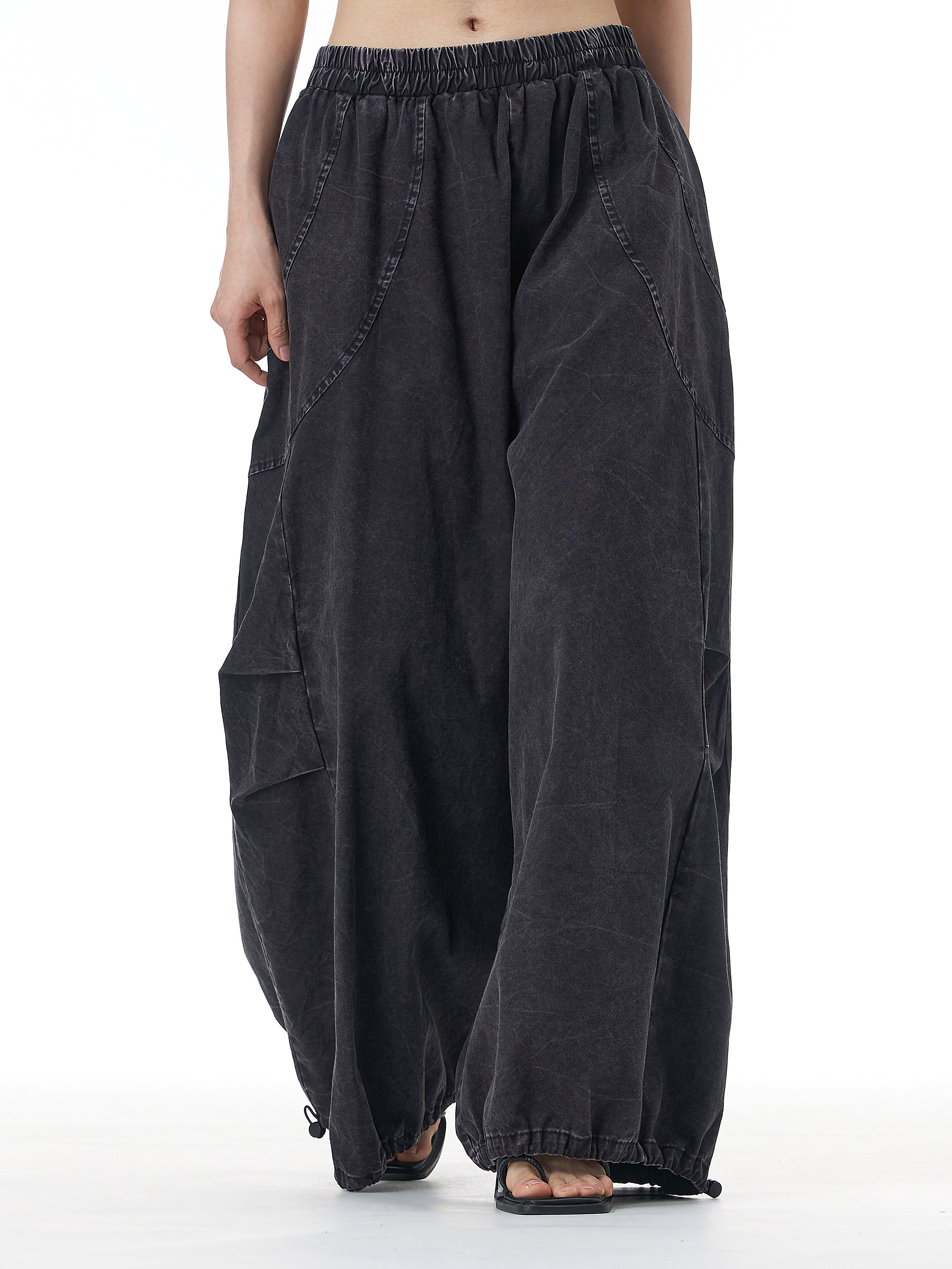 Washed Cargo Wide Leg Jogger Pants 68980