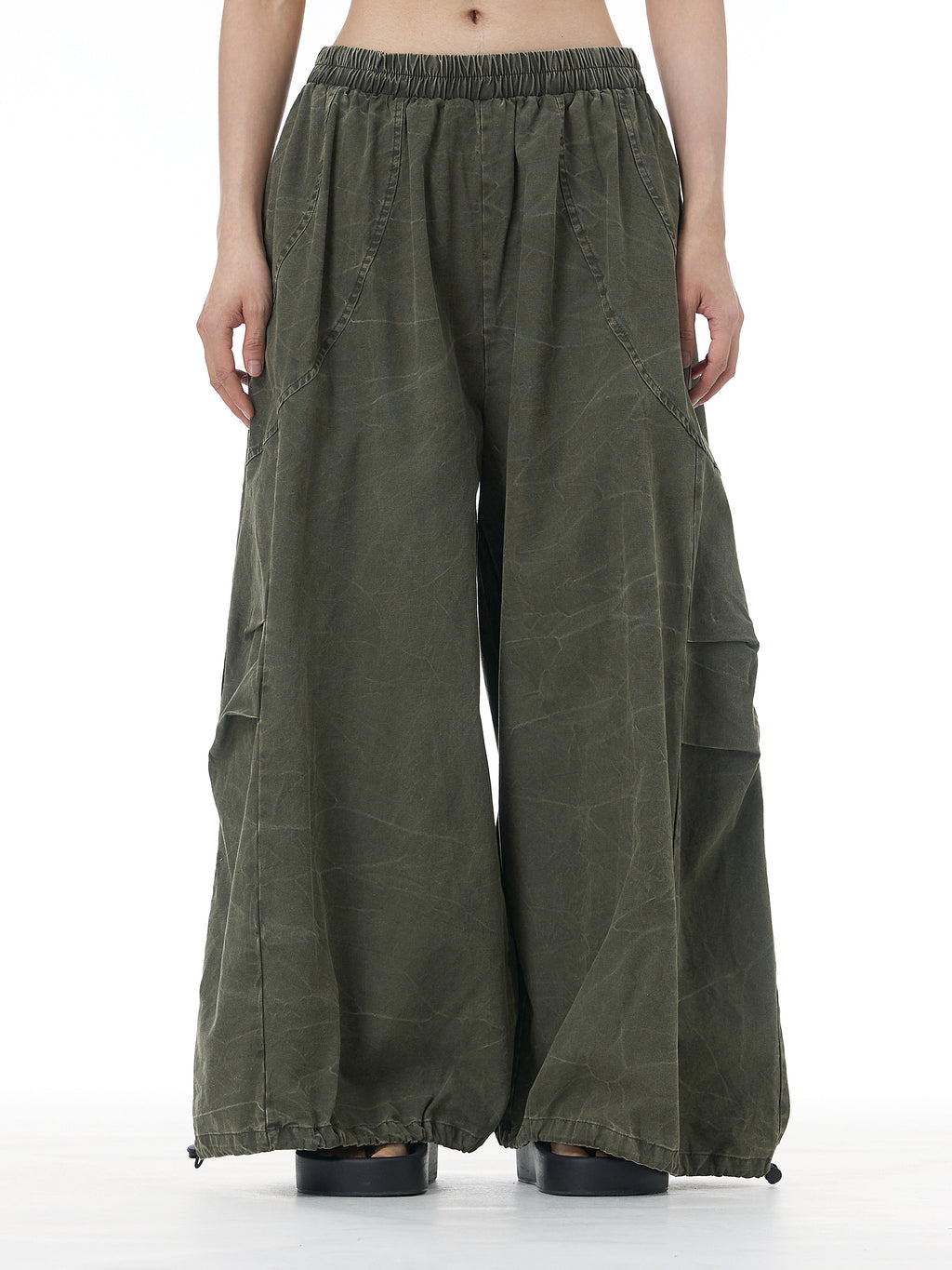 Washed Cargo Wide Leg Jogger Pants 68980
