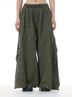 Washed Cargo Wide Leg Jogger Pants 68980