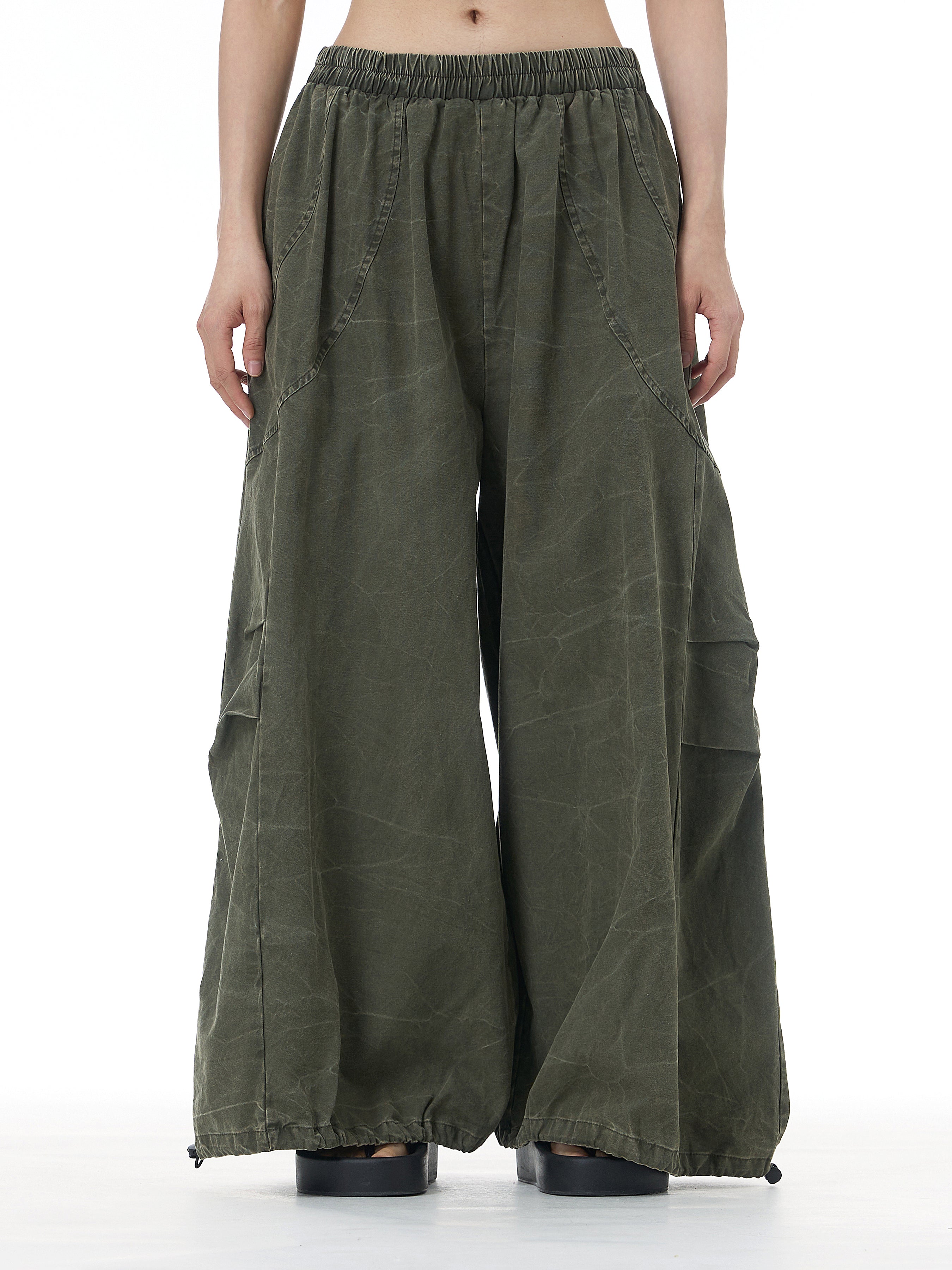 Washed Cargo Wide Leg Jogger Pants 68980