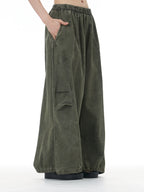 Washed Cargo Wide Leg Jogger Pants 68980