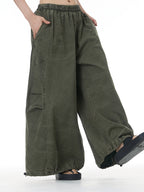 Washed Cargo Wide Leg Jogger Pants 68980