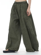 Washed Cargo Wide Leg Jogger Pants 68980
