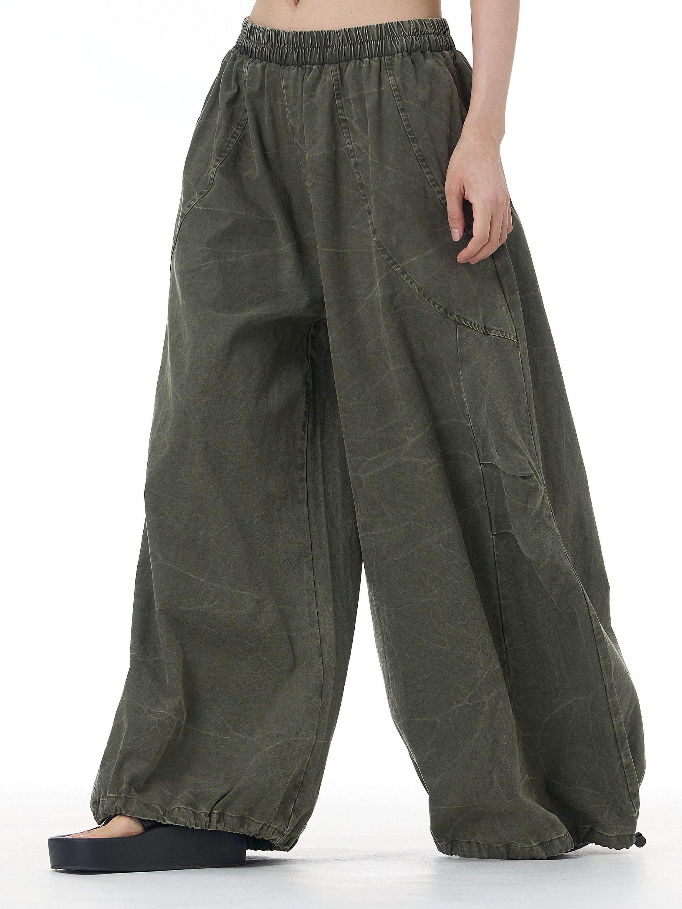 Washed Cargo Wide Leg Jogger Pants 68980