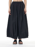 Black Balloon Wide Leg Pants with Elastic Waist 3925-15