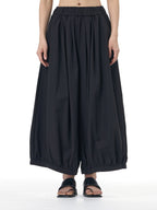 Black Balloon Wide Leg Pants with Elastic Waist 3925-15