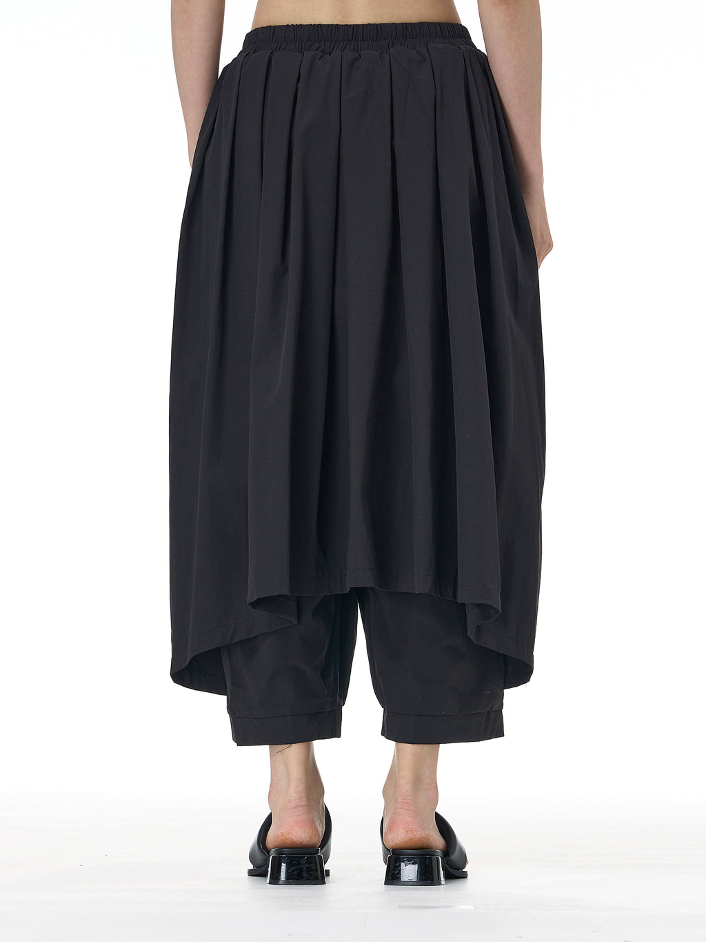 Black Pleated Wide Leg Harem Pants 11032