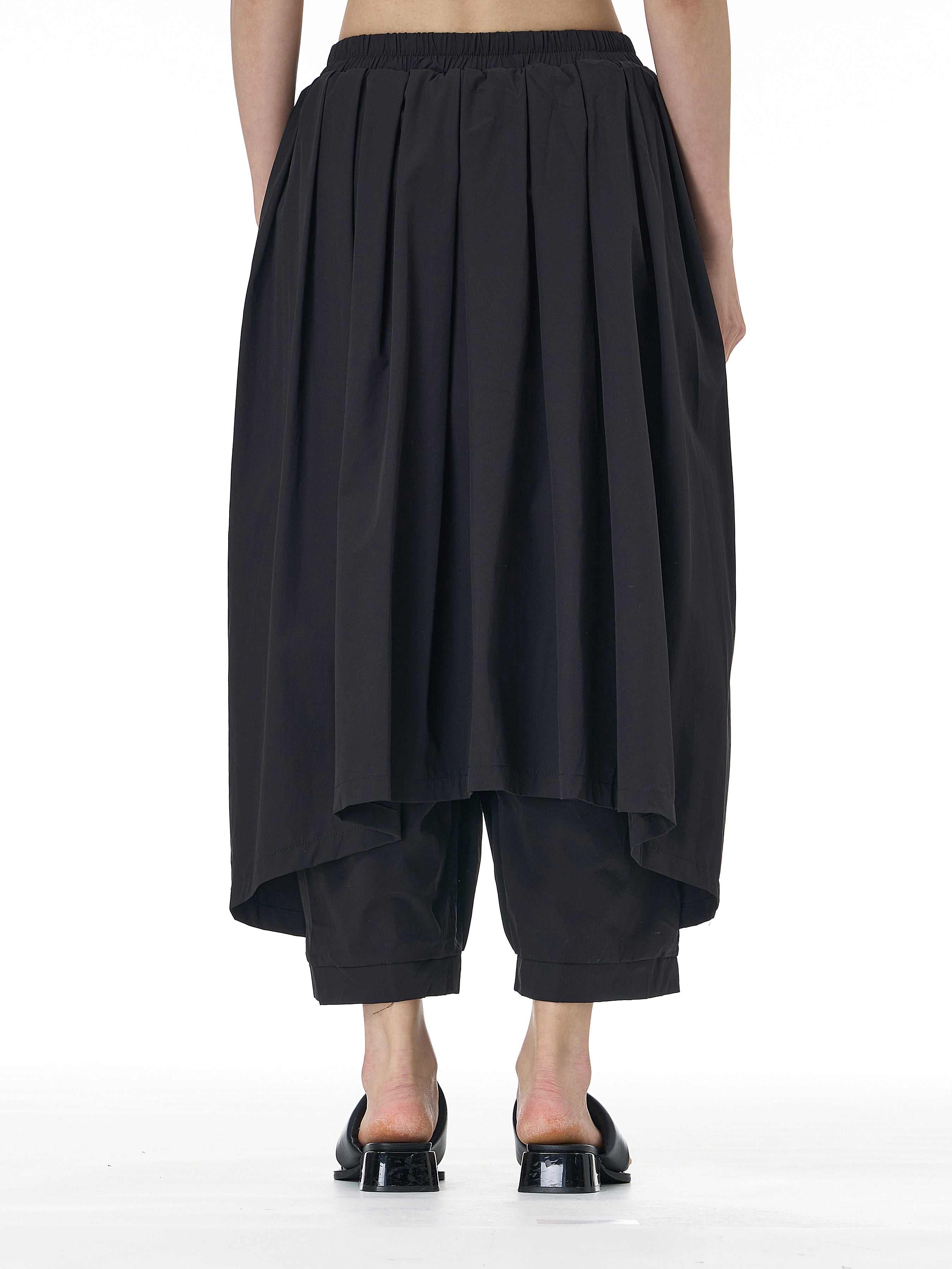 Black Pleated Wide Leg Harem Pants 11032