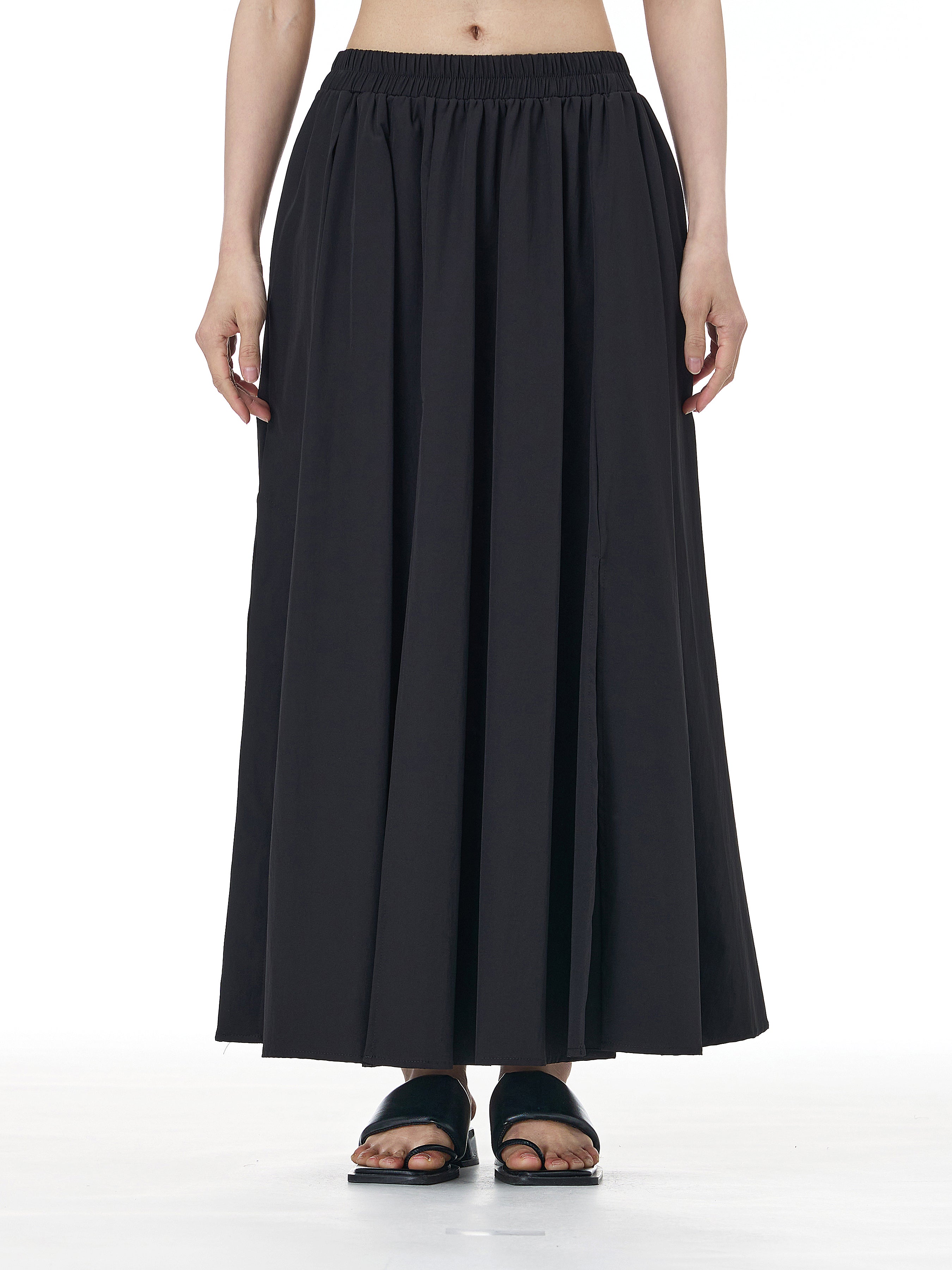 Pleated Full A-Line Maxi Skirt 68515