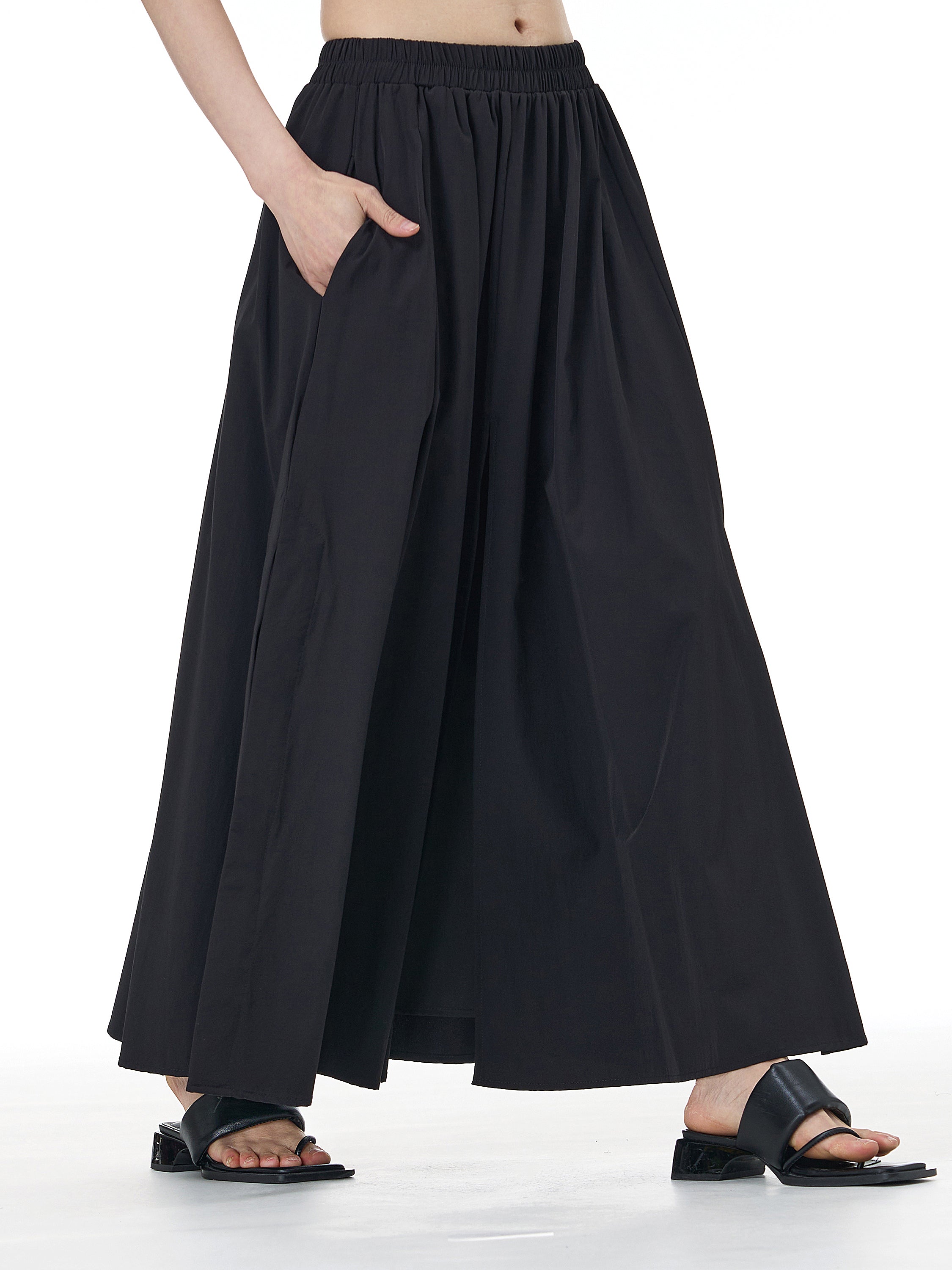 Pleated Full A-Line Maxi Skirt 68515