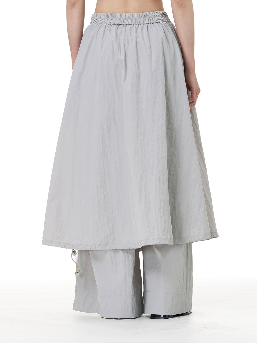Layered Wide Leg Pants with Elastic Waist 69932