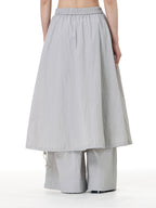 Layered Wide Leg Pants with Elastic Waist 69932