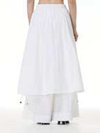 Layered Wide Leg Pants with Elastic Waist 69932